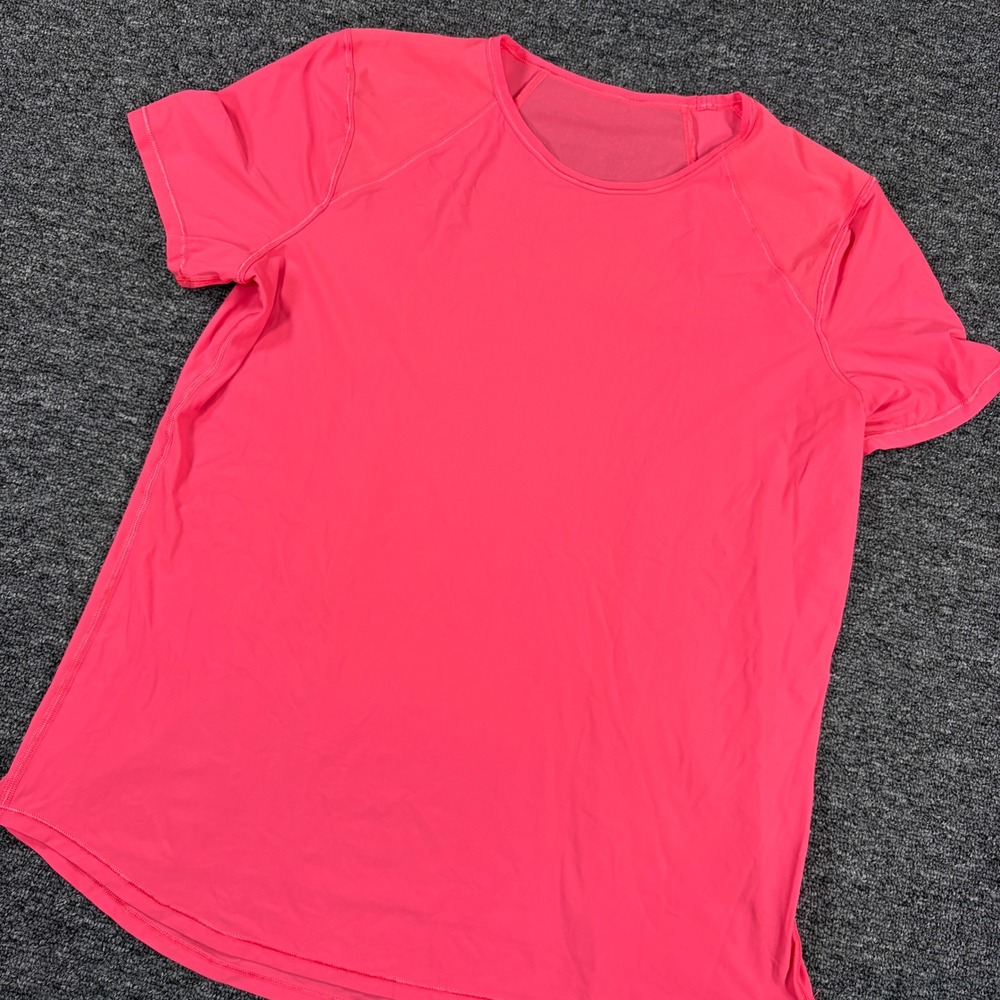 Lululemon Sculpt Short Sleeve Shirt Womens L Pink Mesh Back Activewear Tee